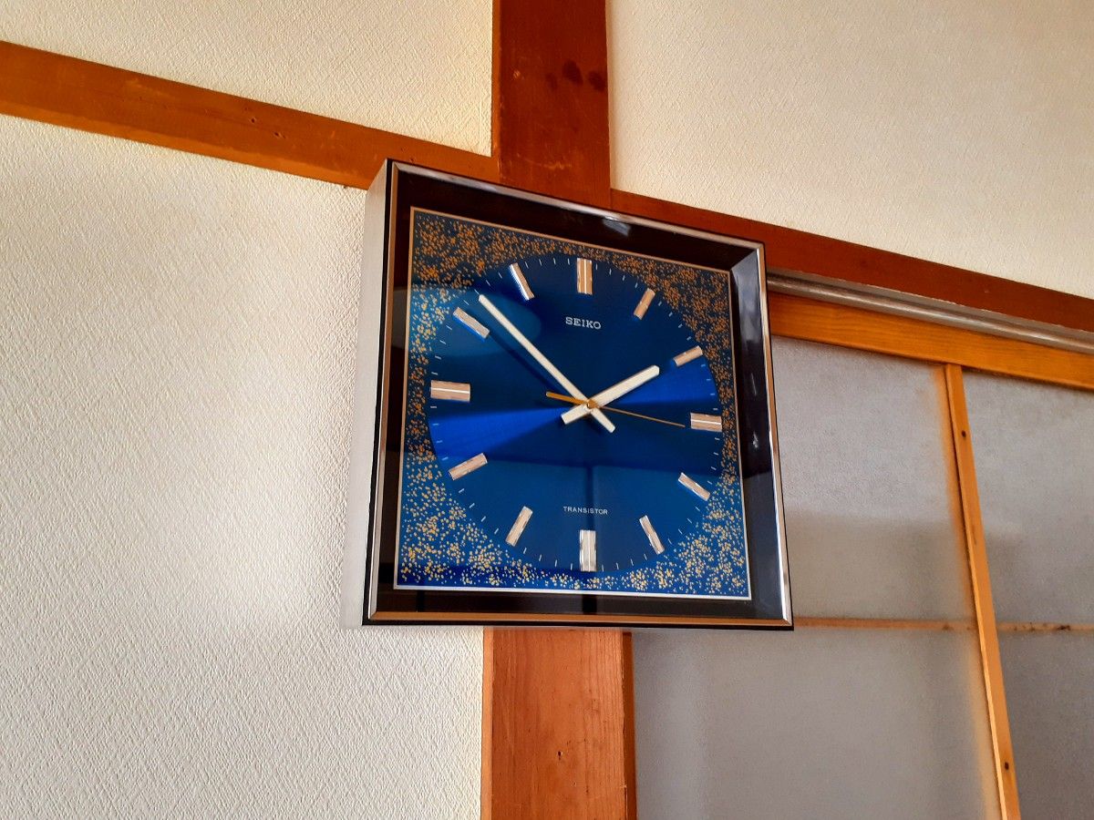 70's SEIKO 掛け時計 ミッドセンチュリー ビンテージ ブルー｜Yahoo