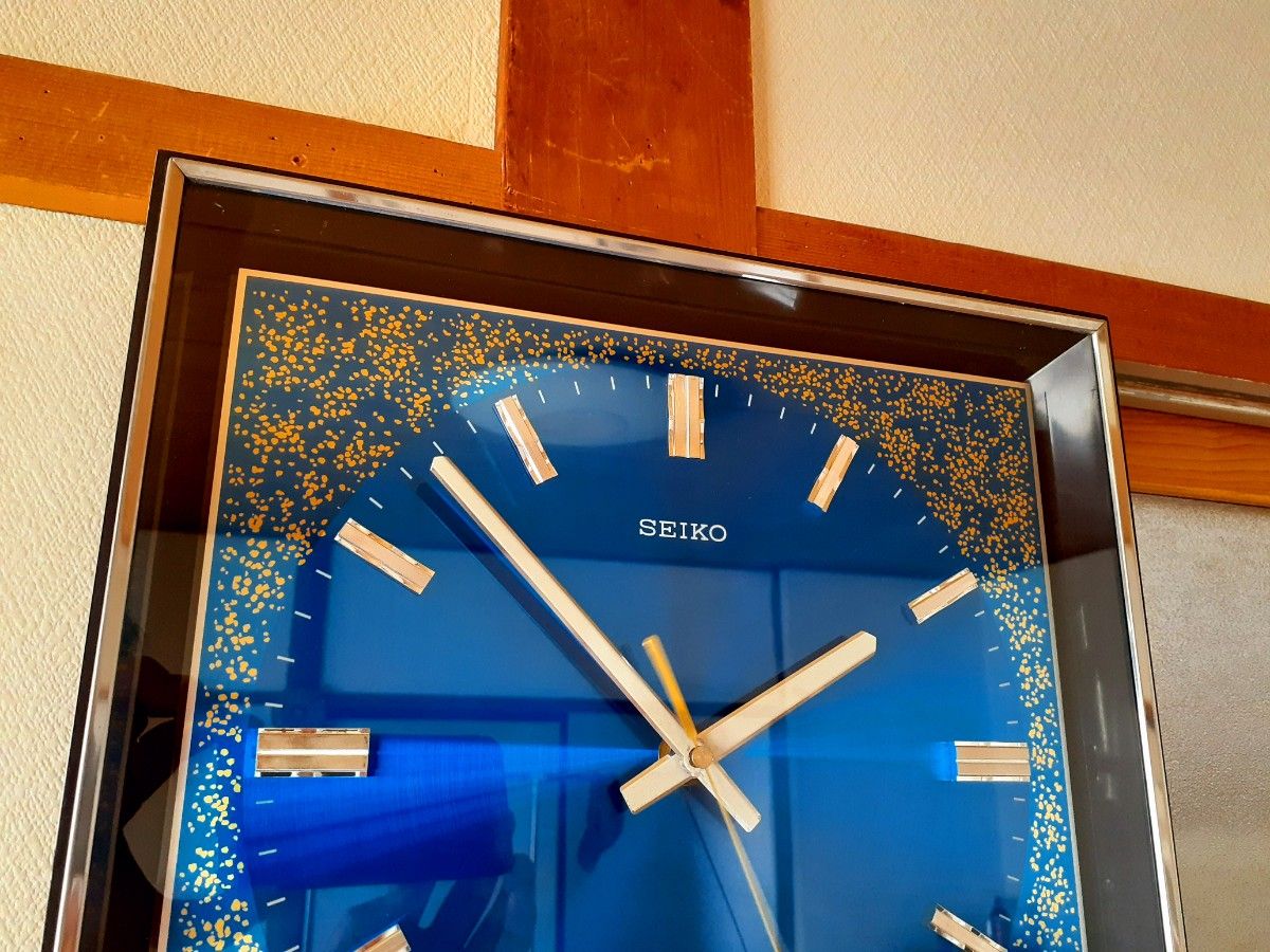 70's SEIKO 掛け時計 ミッドセンチュリー ビンテージ ブルー｜Yahoo
