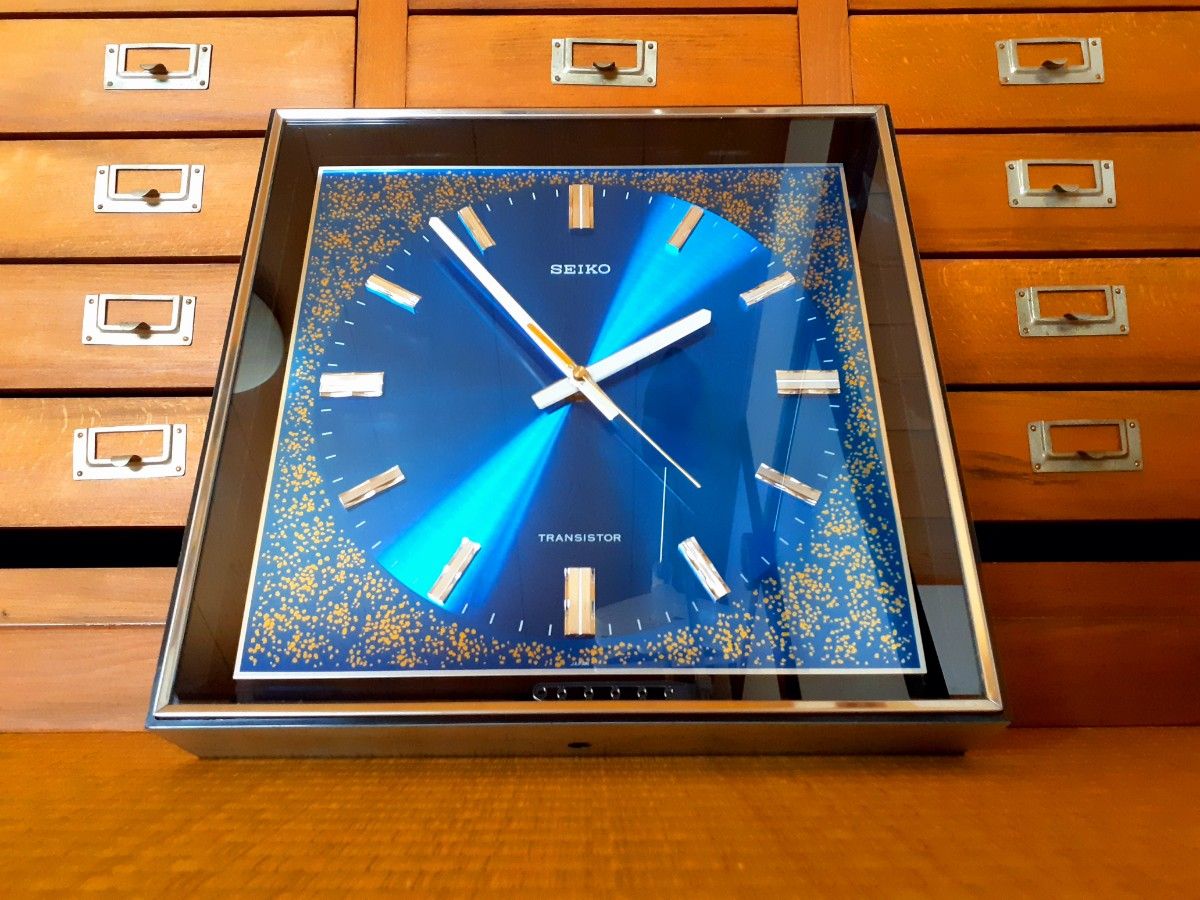 70's SEIKO 掛け時計 ミッドセンチュリー ビンテージ ブルー｜Yahoo