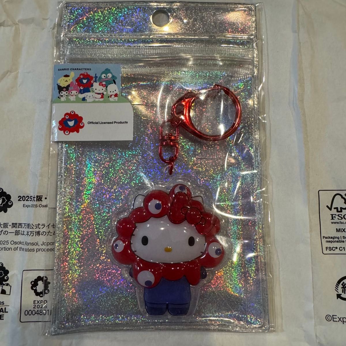 ミャクミャク キティ 万博 EXPO2025 ぷっくり立体キーホルダー
