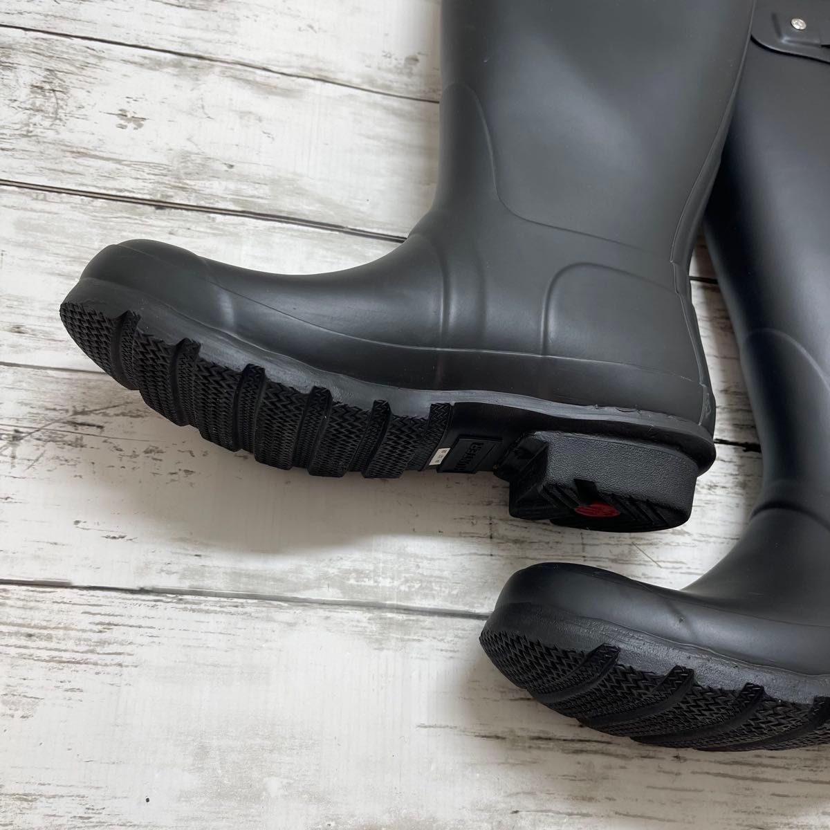 極美品 HUNTER レインブーツ ロングブーツ 黒 UK4 長靴 ハンター