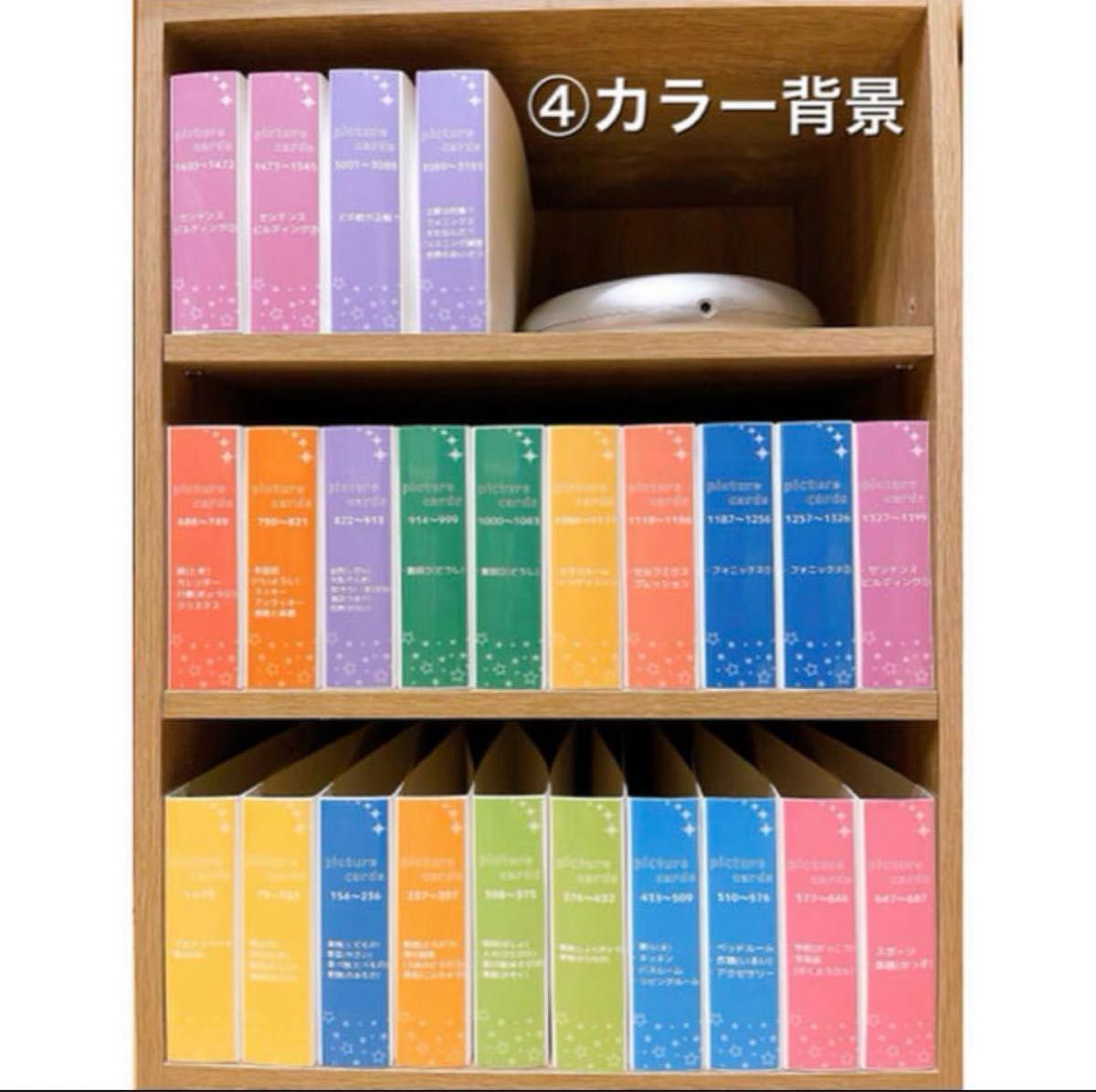 ペッピーキッズ】背表紙24枚(4種類あり)ピクチャーカード 収納ファイル