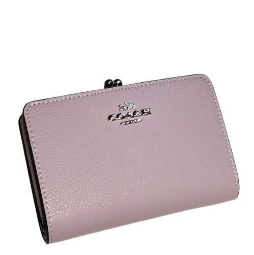 COACH 新品 紫 キスロック 二つ折り財布 コーチ パープル 折り財布