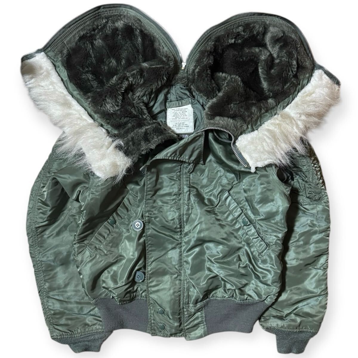 ALPHA INDUSTRIES 三本タグ 80s USA製 ビンテージ N-2B 短丈 フライト