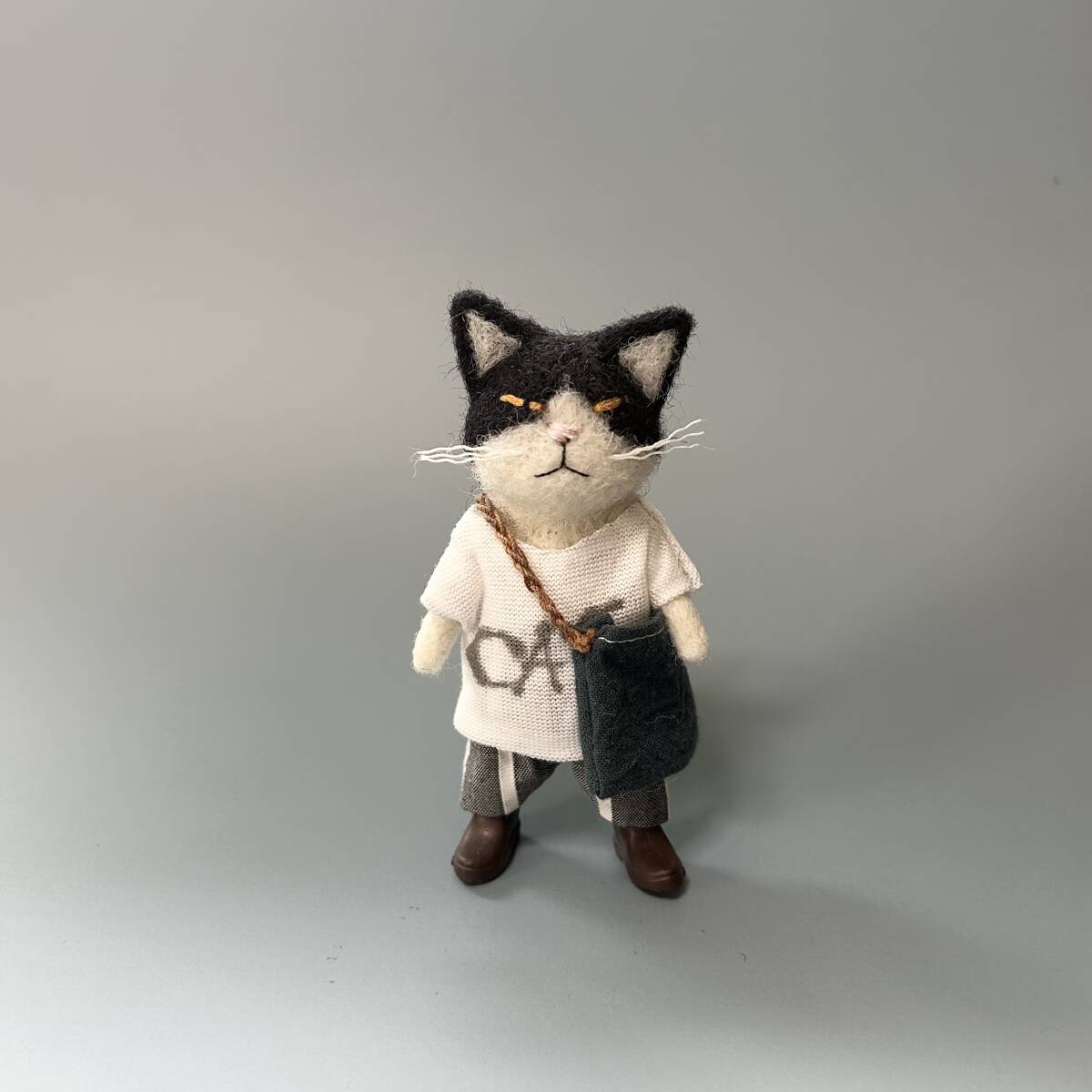 Yahoo!オークション - MTK SHEEP 羊毛フェルト 猫 ハンドメイド 白黒猫