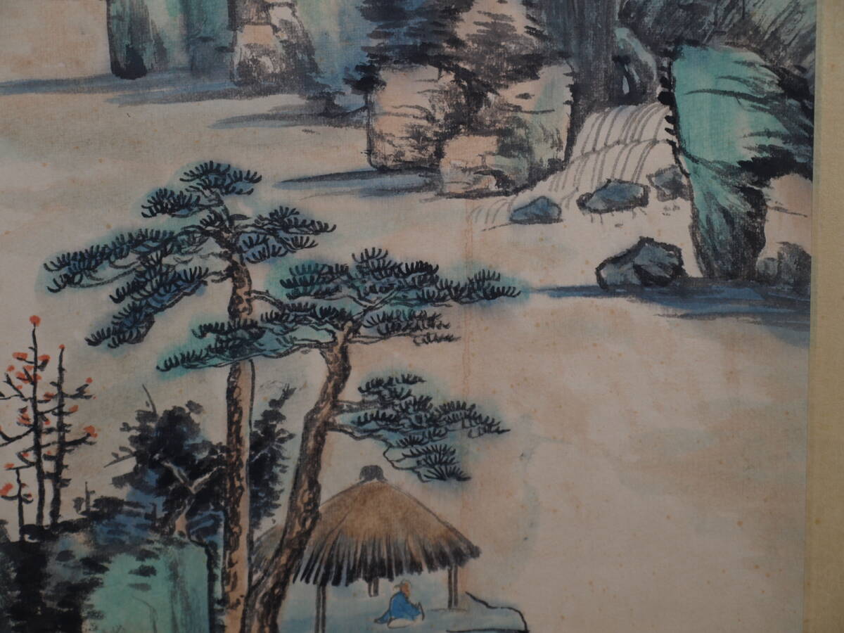 中国時代の掛軸 張大千作人物図 激安骨董品 肉筆保証 2024 DE380A7-3
