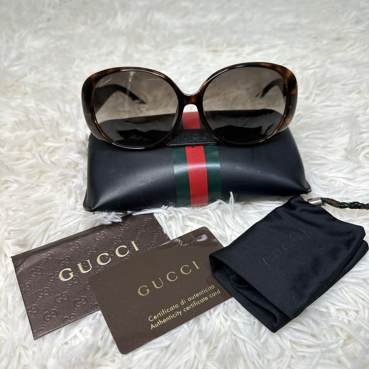 GUCCI グッチ サングラス 馬具 ホースビット ブラウン ゴールド ケース