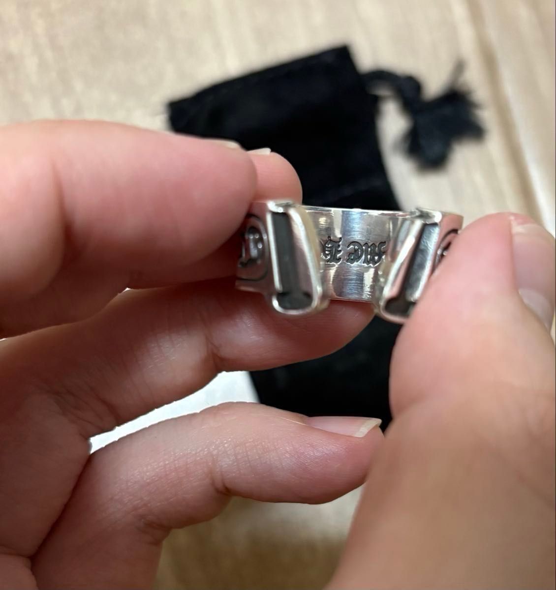 最終値下げCHROME HEARTS ラージスクロールラベルリング 17号 菊池風磨