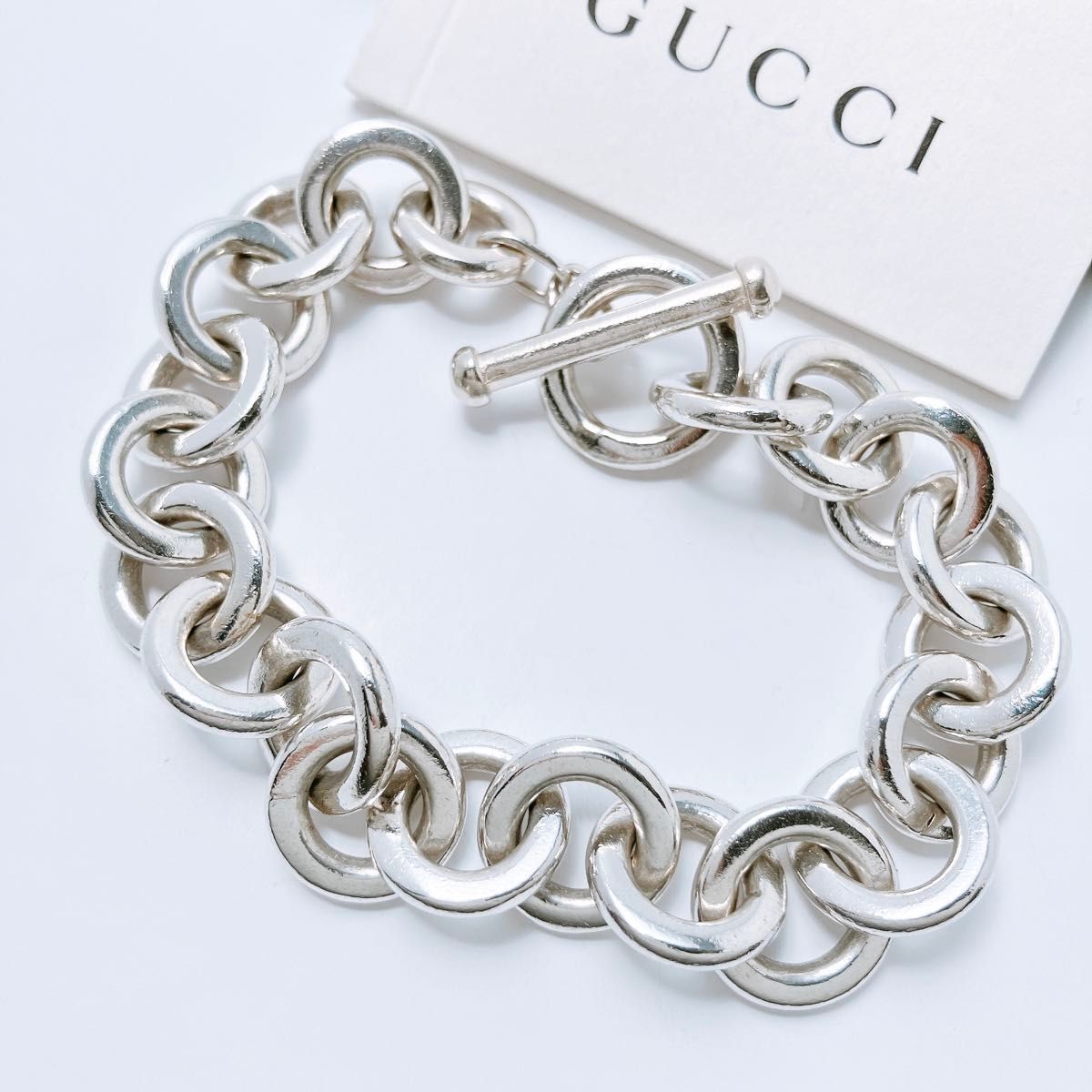 希少 オールド グッチ GUCCI 925 ブレスレット シルバー チェーン