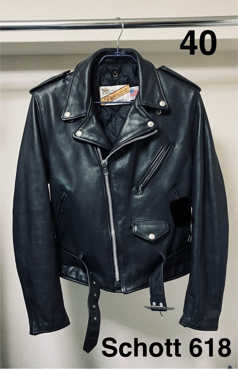 Schott 618 ショット ダブルライダースジャケットUSA製ビンテージ 80s