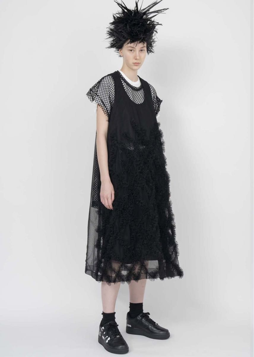 今期25ss black comme des garcons メッシュT ブラック
