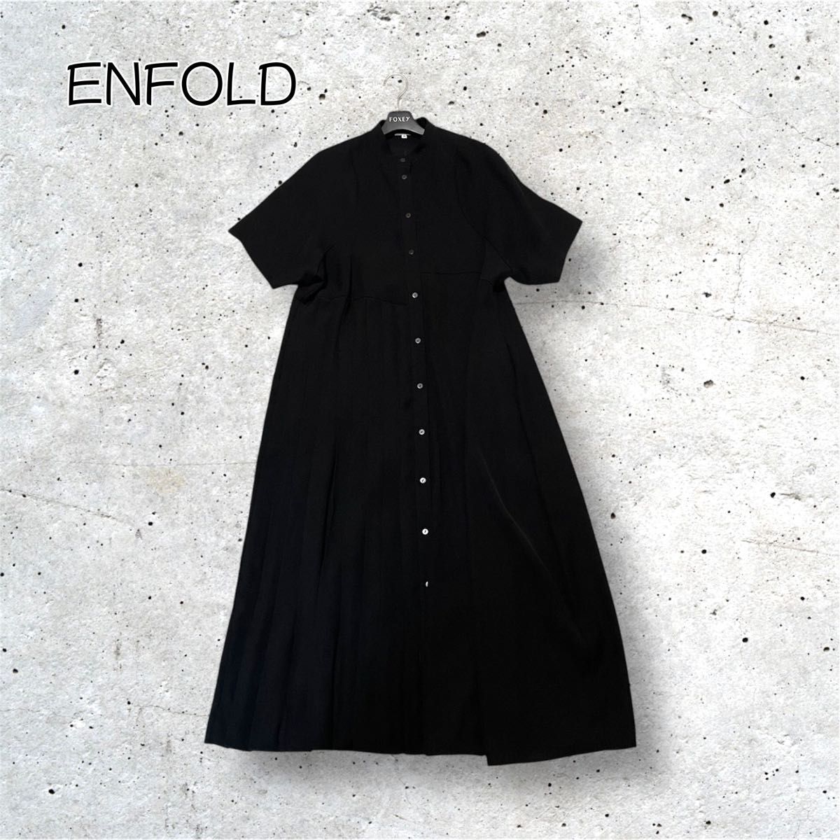 ENFOLD 24SS ASYMMETRY PLEATS DRESS ブラック Mサイズ ロング丈