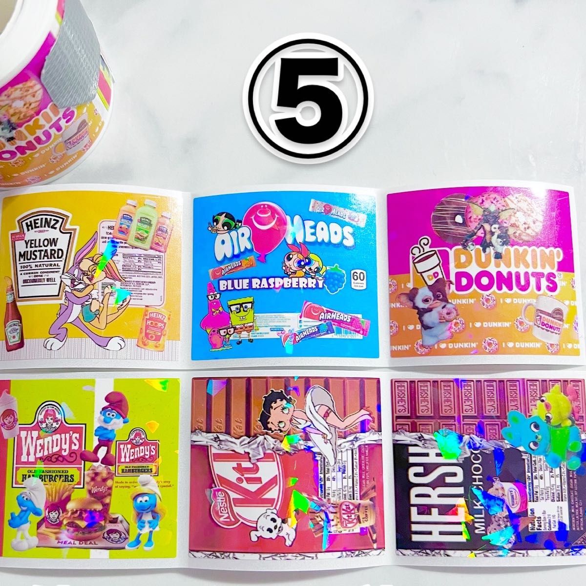 最終セール ロールシール アメキャラ オリジナルシール お菓子