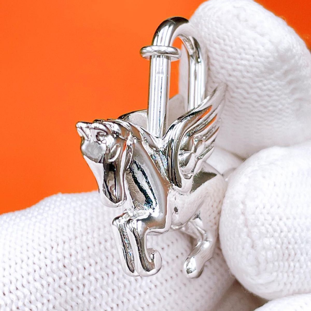 エルメス 新品仕上済 HERMES カデナ ペガサス シルバー バッグ