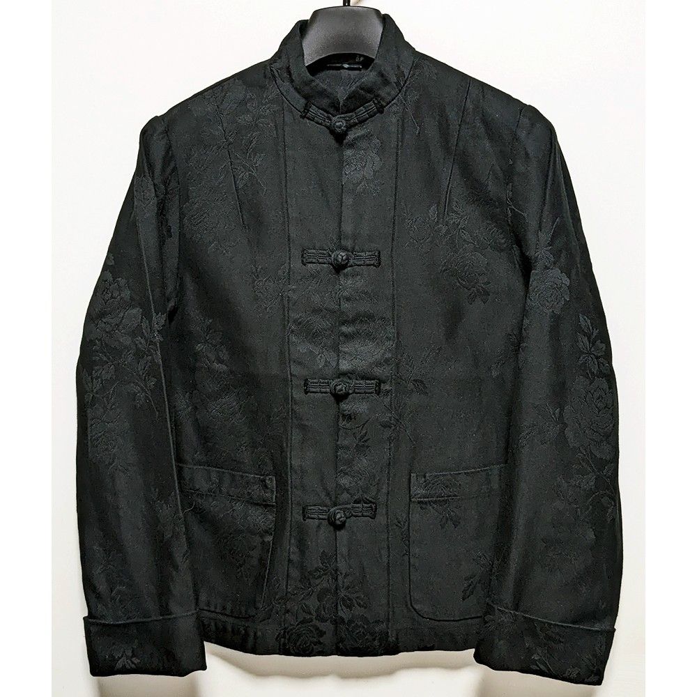 BLACK COMME des GARCONS 12AW 薔薇ジャガード チャイナジャケット S