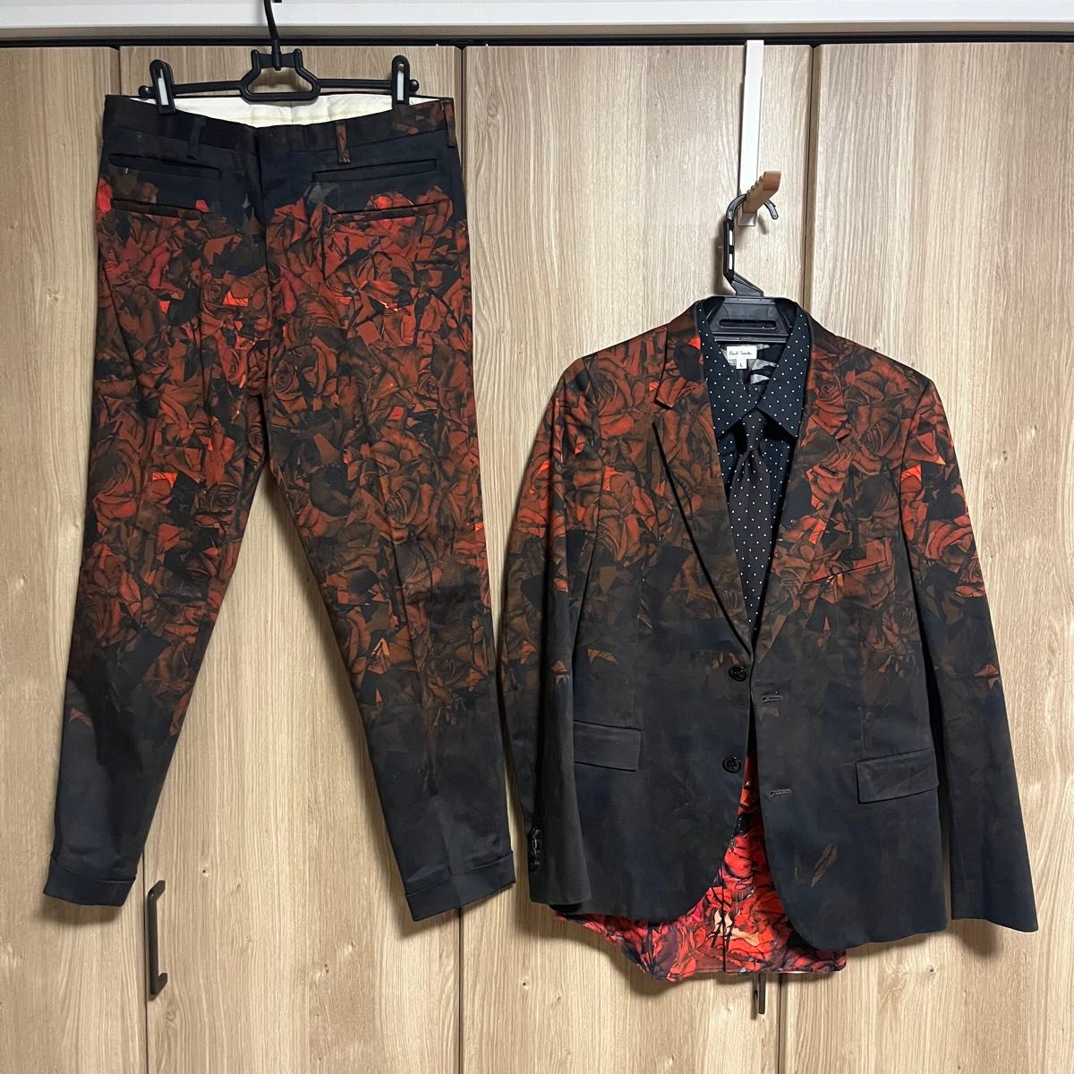 paul smith ポールスミス 花柄薔薇セットアップスーツ ネクタイシャツ