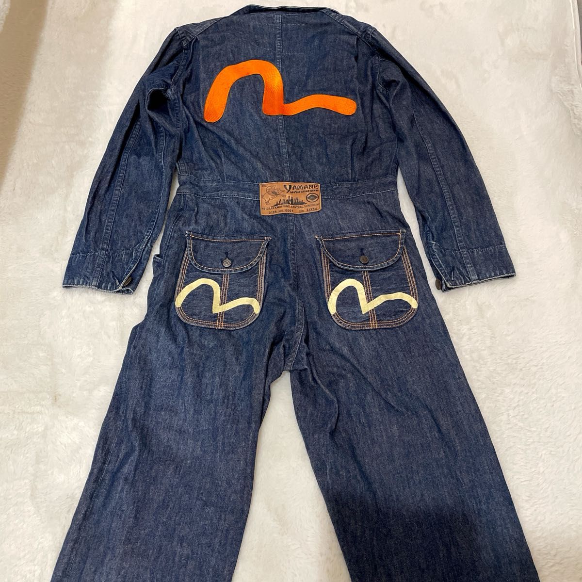 エビス濃紺 EVISU yamane デニム つなぎ オールインワン 34×34 ビッグ