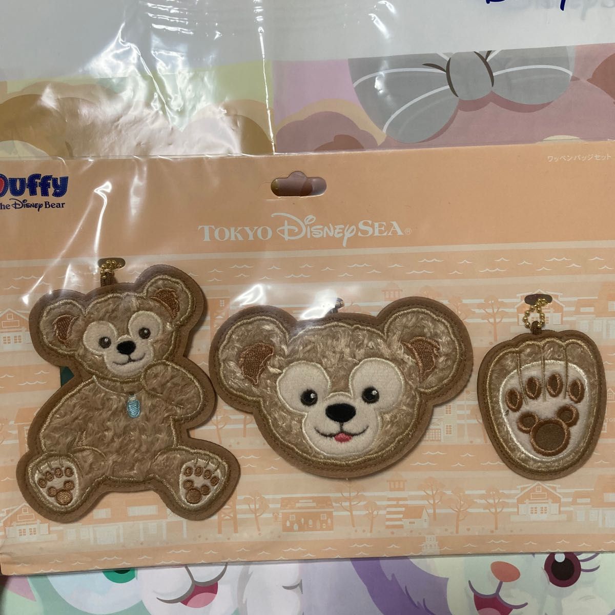 新品 未使用 ディズニーシー 限定 ダッフィー ワッペン キーホルダー