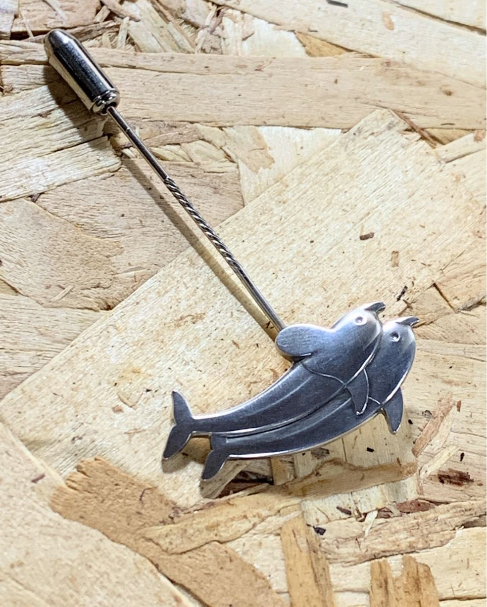 GEORG JENSEN ジョージジェンセン 129 ドルフィン ピンブローチ イルカ