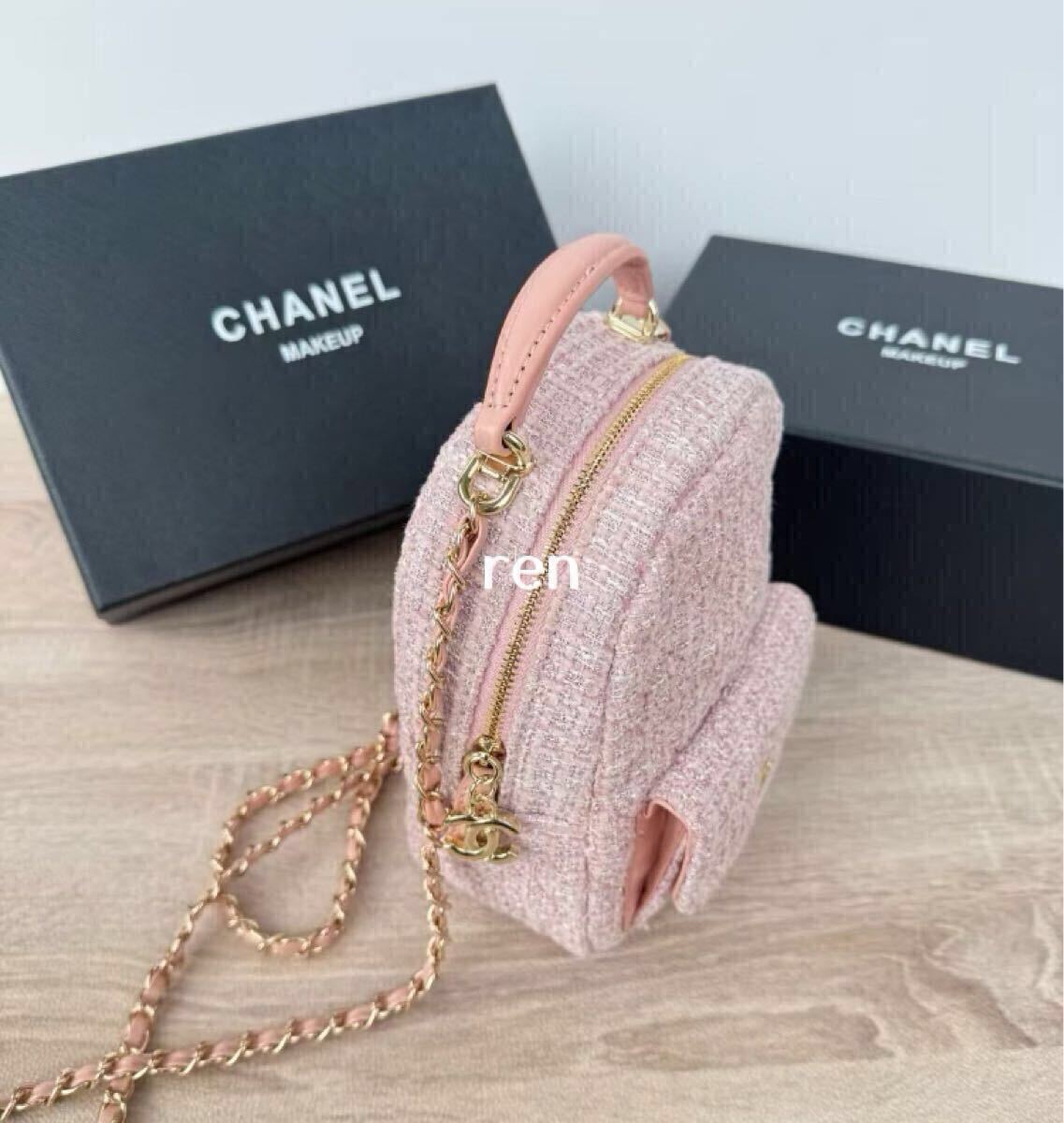新品 CHANEL シャネル ノベルティ リュックサック ピンクホワイト