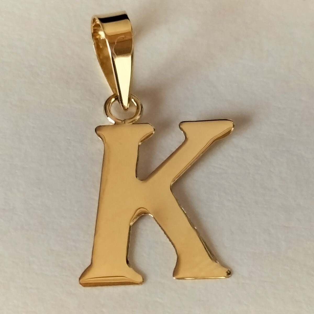 新品K18YGイニシャル アルファベット【K】ペンダントトップ18金