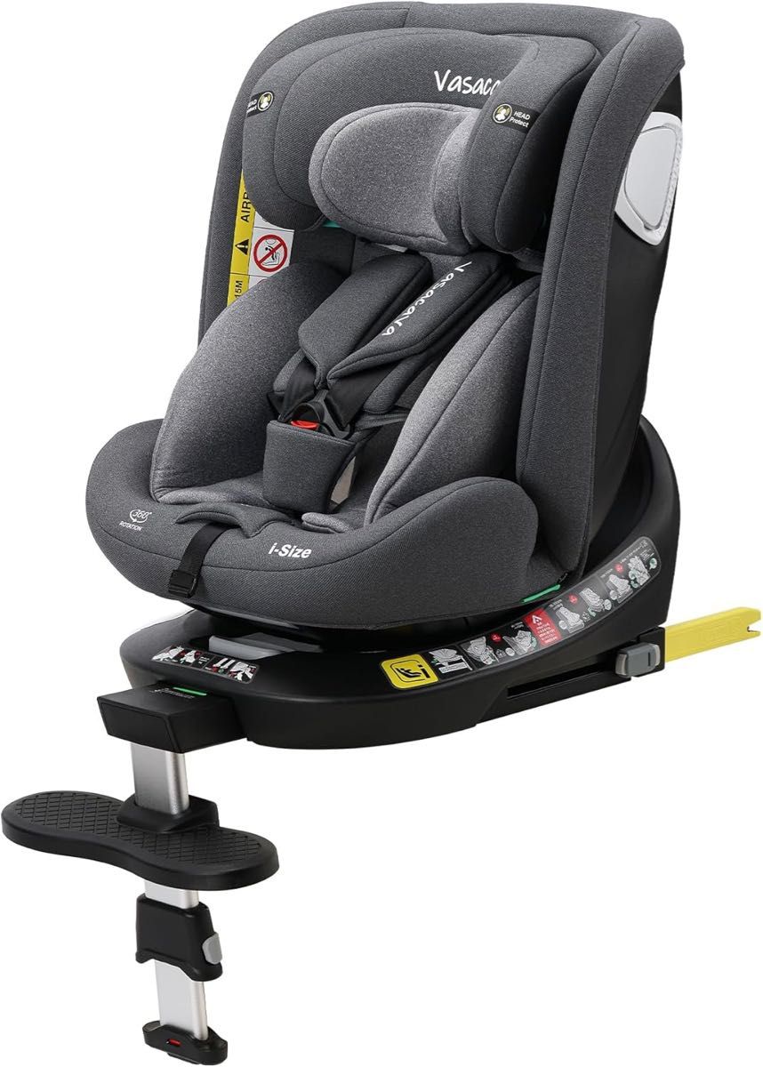 Vasacava チャイルドシート 新生児 isofix 回転式 360° リクライニング