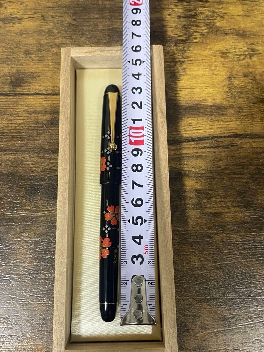 新品未使用 國光會 蒔絵 桜 サクラ 字幅F 純正桐箱 コンバーター付き