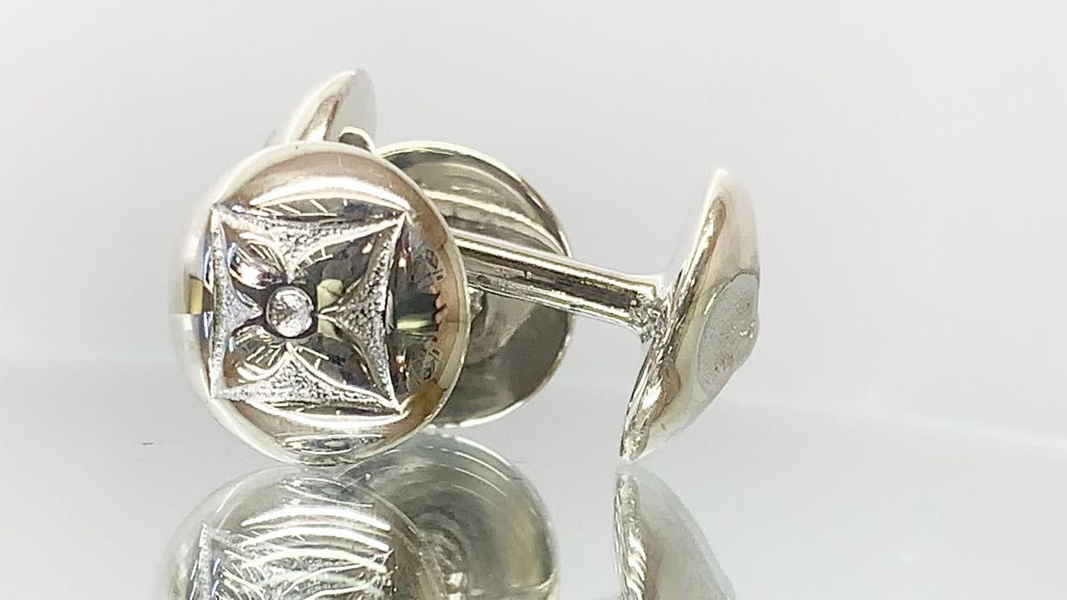 かなり美品 ヴィトン カフス ブトン ドゥ マンシェット シルバー925
