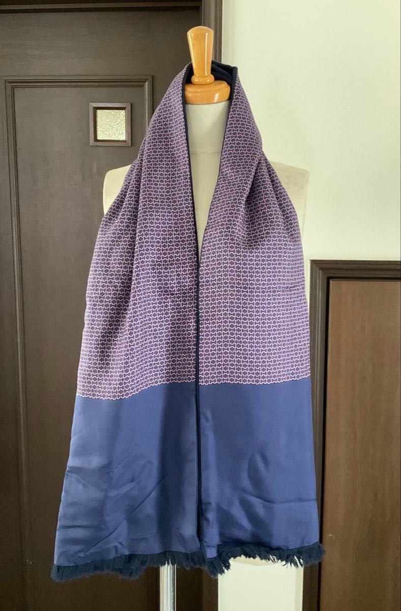 HERMES エルメス マフラー ストール リバーシブル シルク アンゴラ