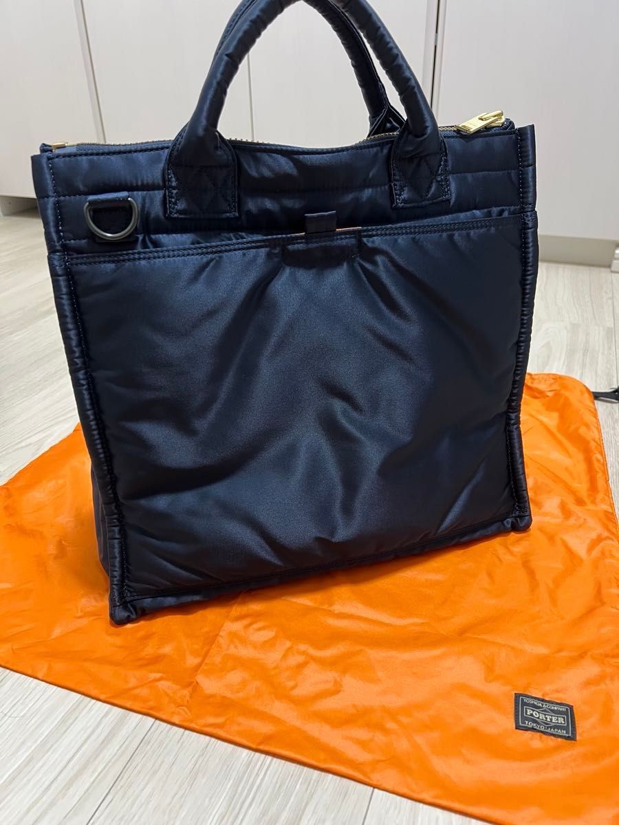 極美品】ポータータンカーSQUARE TOTE BAG(L) アイアンブルー｜Yahoo