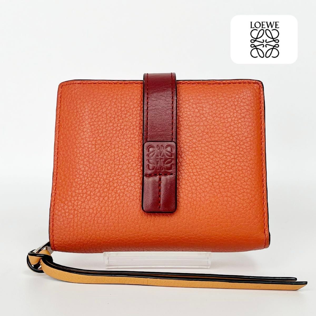 超極美品 LOEWE コンパクト ジップウォレット ソフトグレインカーフ