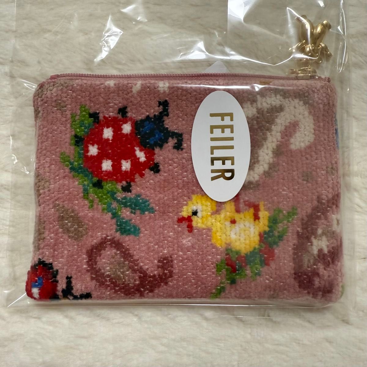 新品 FEILER フェイラー 近沢レース ハイジ ティッシュポーチ ピンク