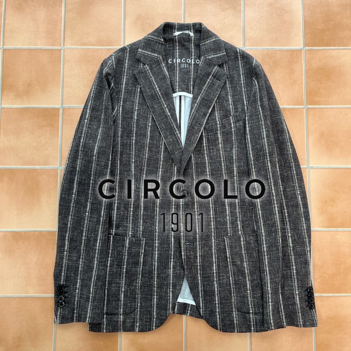 極美品】CIRCOLO 1901 ジャージー ストライプジャケット 46｜Yahoo