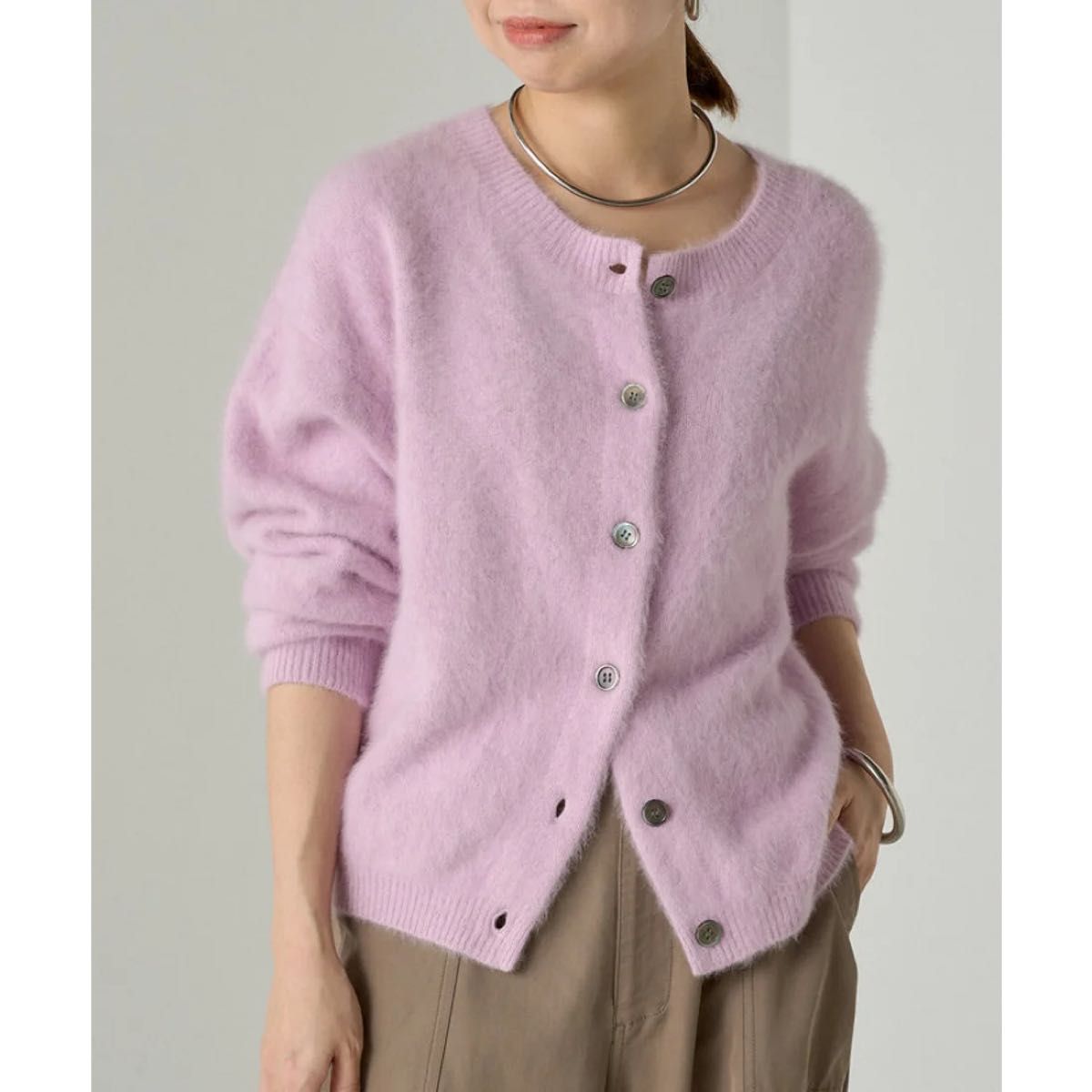 ラウンジドレスLoungedress新品FURカシミヤ2WAYニットピンク｜Yahoo