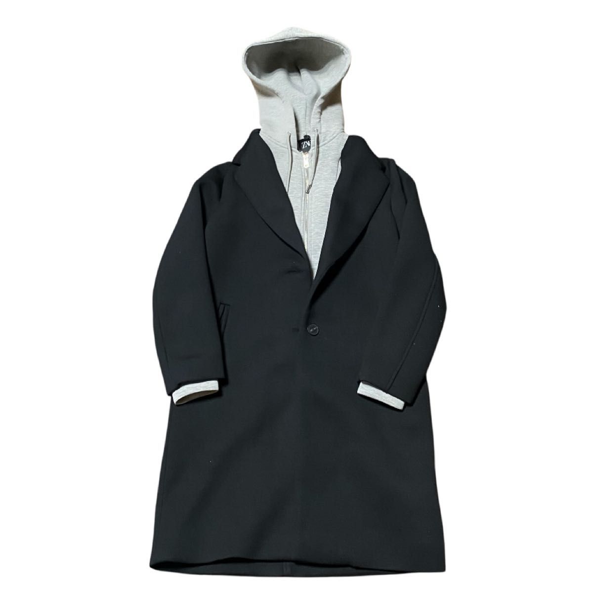 美品】ZARA デタッチャブルフード コントラストコート S｜Yahoo!フリマ