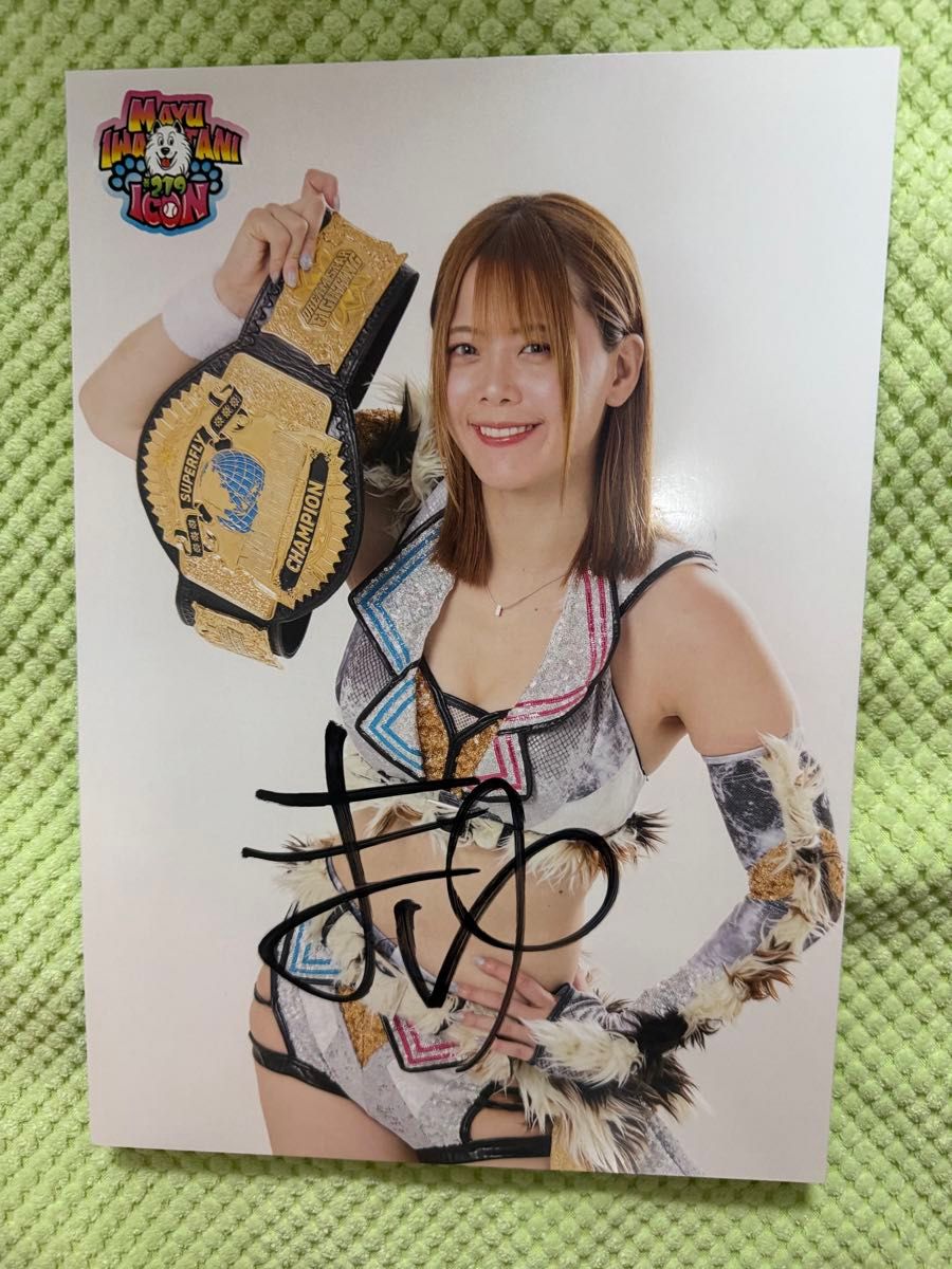 女子プロレス マリーゴールド MARIGOLD 岩谷麻優 直筆サイン入りポート