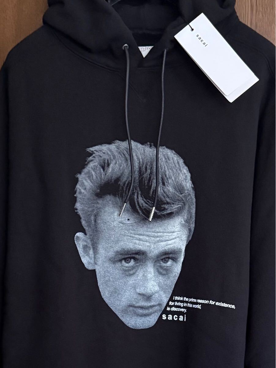 2新品 sacai James Dean スウェット シャツ パーカー 長袖 25SS 2 黒 M