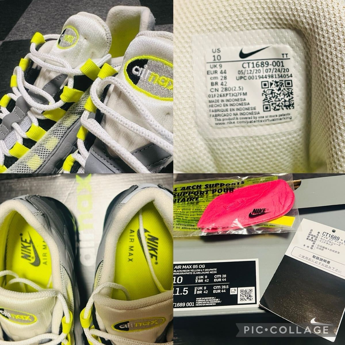 極美品】NIKE ナイキ AIR MAX 95 OG エアマックス95 ネオンイエロー