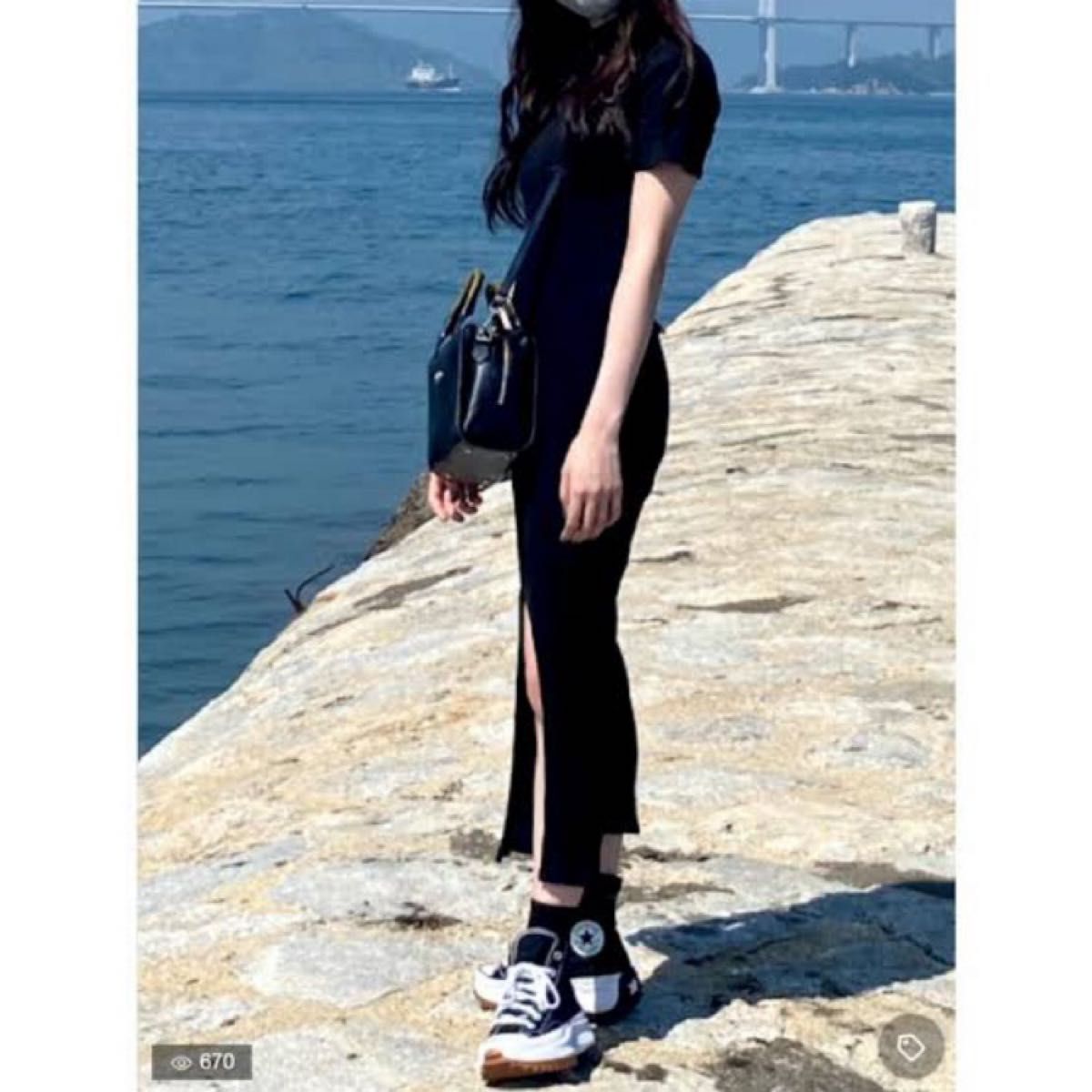 Converse 韓国限定 ランスターモーション 厚底スニーカー 24 5