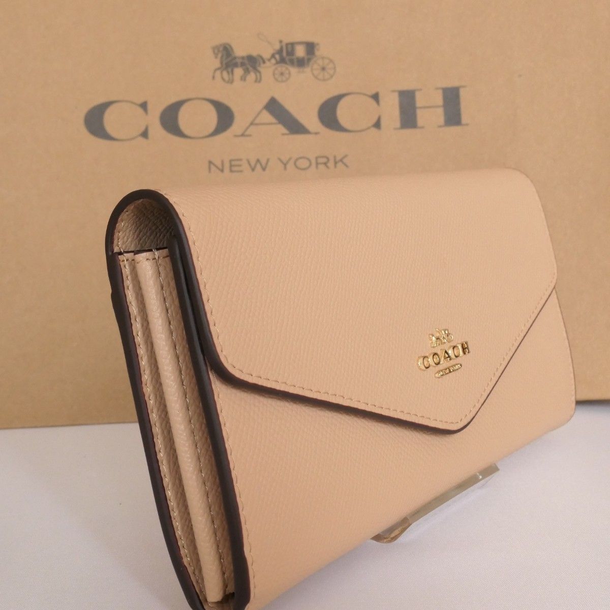 コーチ COACH 長財布 新作 新品 クロスグレイン レザー エンベロープ長