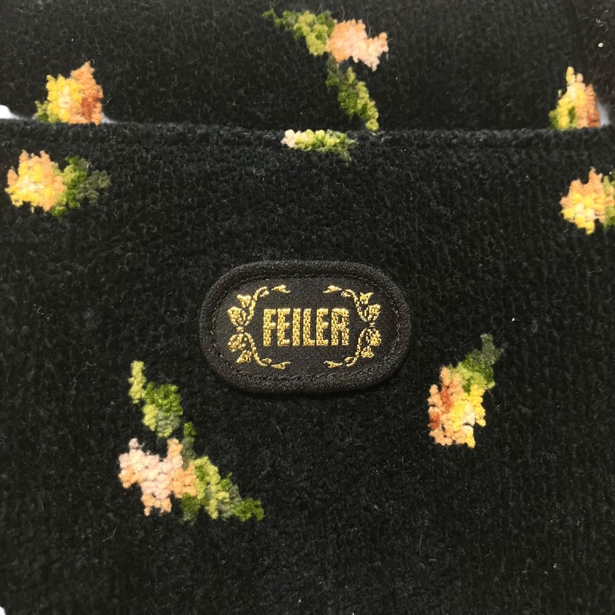 未使用級】FEILER フェイラー ボストンバッグ 薔薇柄 パイル地