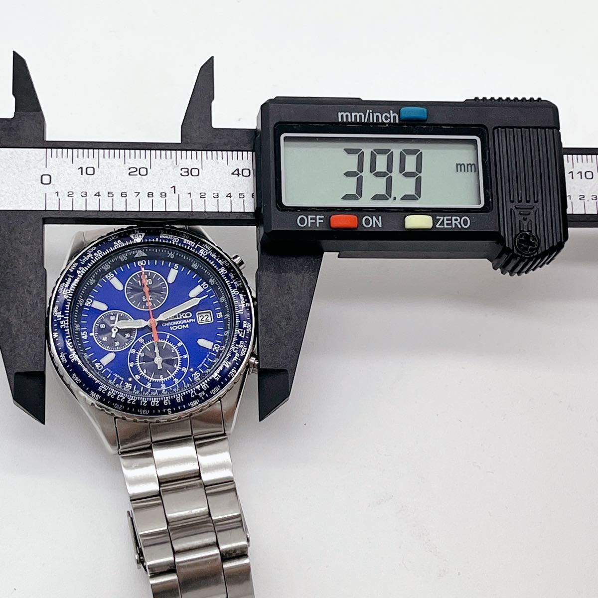 SEIKO セイコー 7T92-0CF0 パイロット ブルー文字盤 稼働品 腕時計