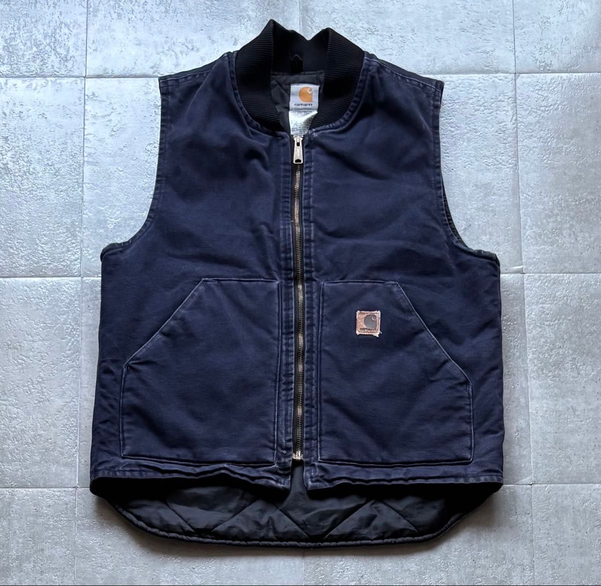 レア USA製 Carhartt カーハート ダックベスト ネイビー Mサイズ