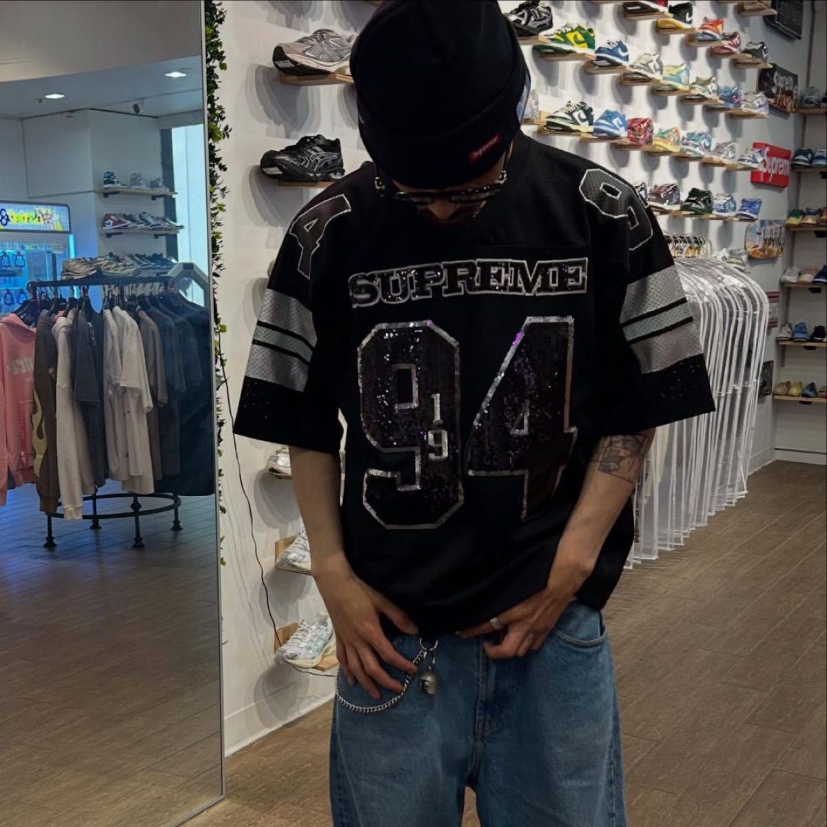 Supreme Sequin Football Jersey シュプリーム シークイン
