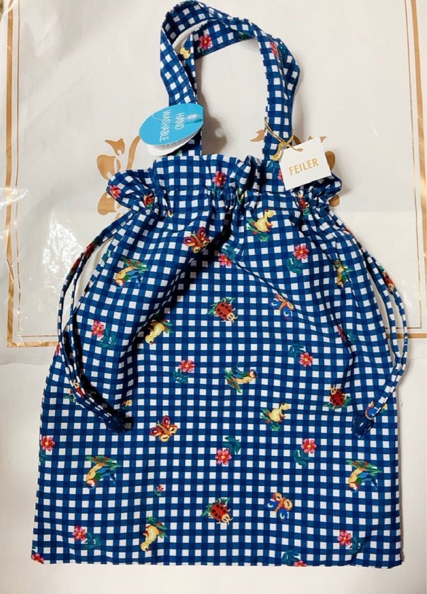 学校フェイラー ハイジ 手付き巾着 ネイビー 新品未使用｜Yahoo!フリマ