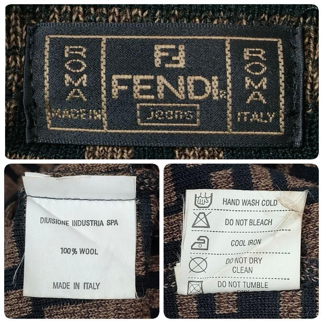 美品』 FENDI フェンディ ズッカ 総柄 タートルネック ニットセーター