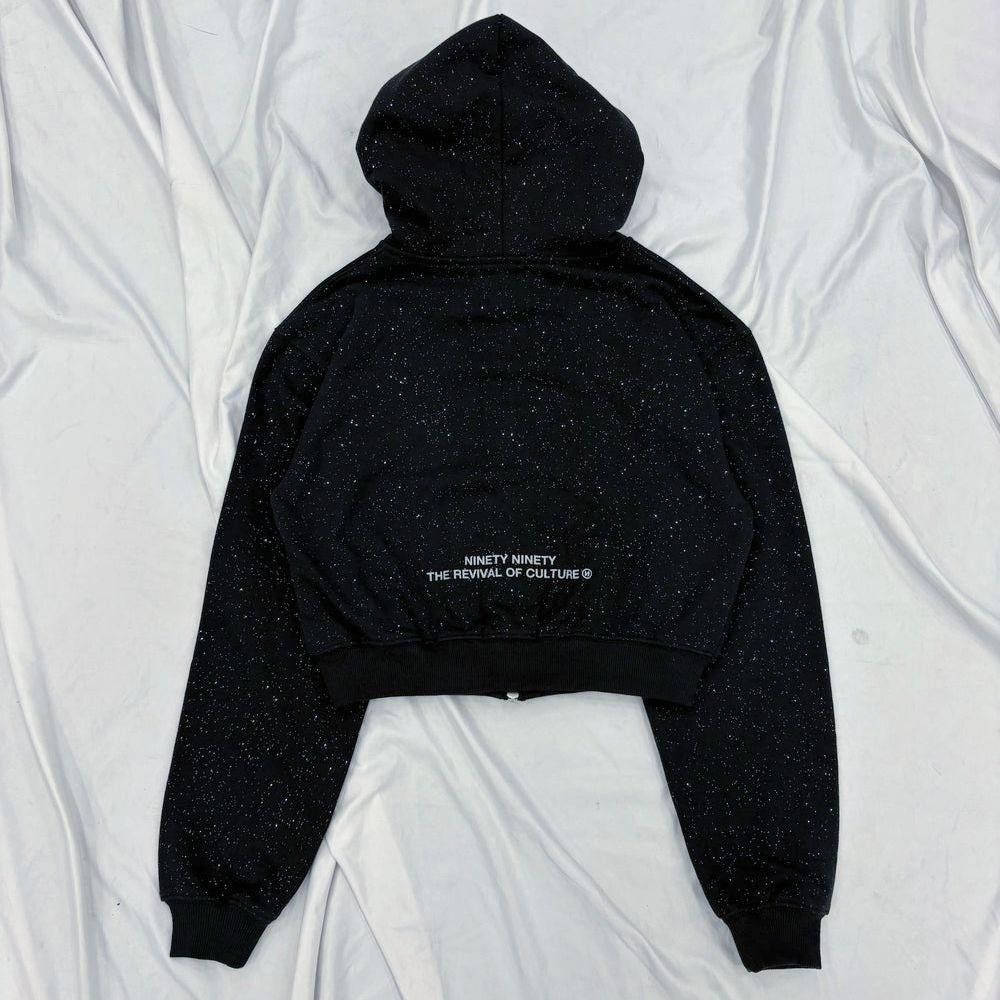 ラメ入り Sサイズ ラインストーン 90 Logo Glitter Zip Hoodie 9090