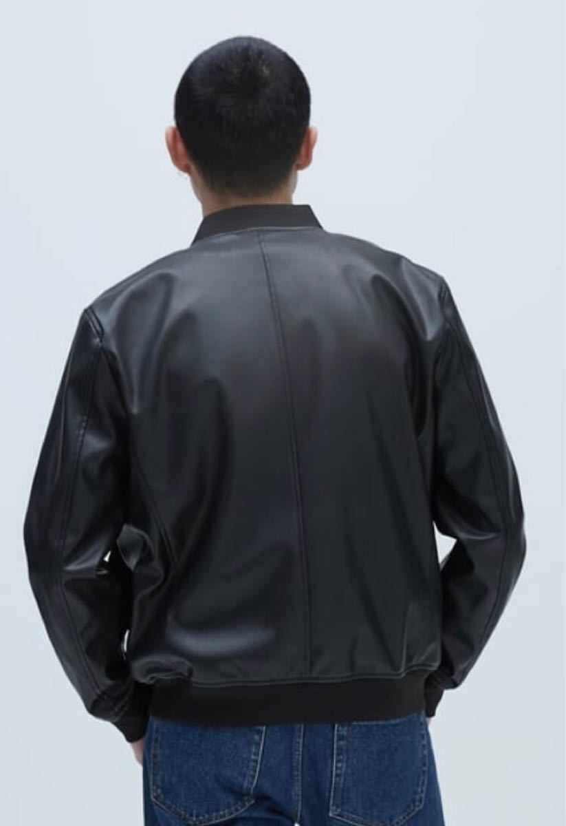 ZARA レザーテイスト ボンバージャケット ma1 レザージャケット｜Yahoo