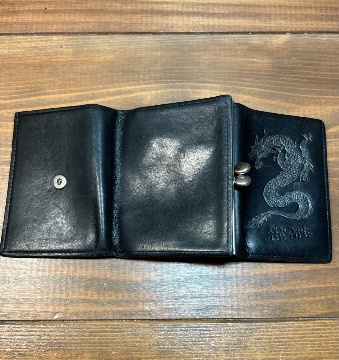 Jean Paul Gaultier ジャンポールゴルチエ ドラゴン 龍 3つ折り財布 黒