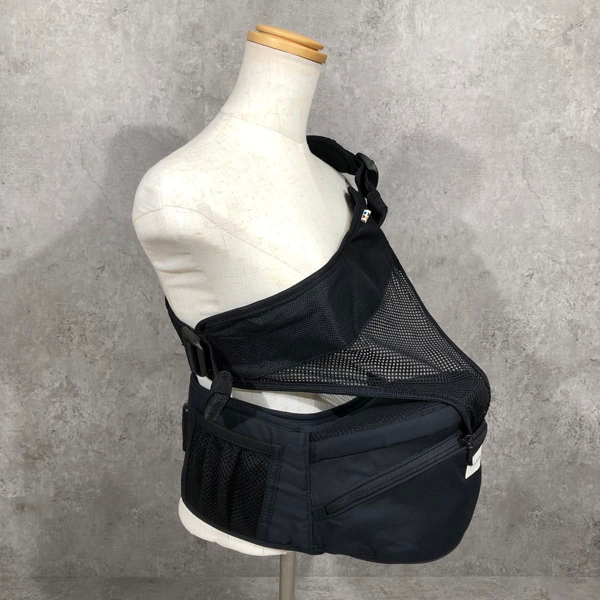 美品 シングルショルダー付き POLBAN ポルバン ヒップシート ブラック